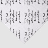 Fun Sister Gezegde Quote Cute Winking Cat Tissuepapier (Detail)