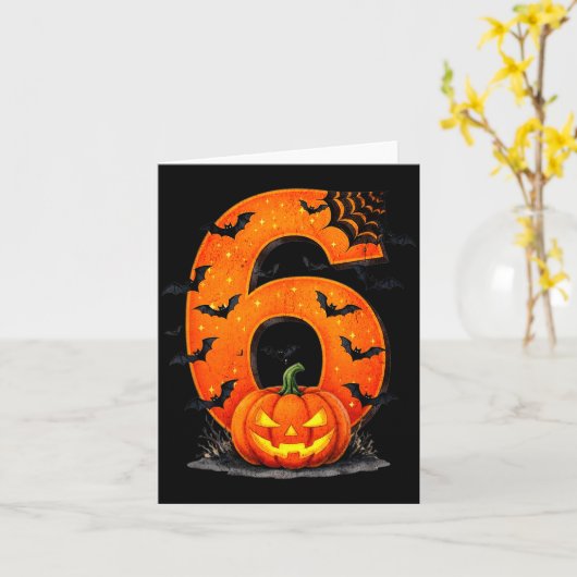 Fun Six Seven 6 7 Meme Design Couples Halloween Kaart (Gele Bloem)