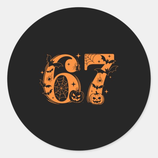 Fun Six Seven 6 7 Meme Design Couples Halloween Lo Ronde Sticker (Voorkant)