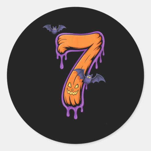 Fun Six Seven 6 7 Meme Design Couples Halloween Ronde Sticker (Voorkant)