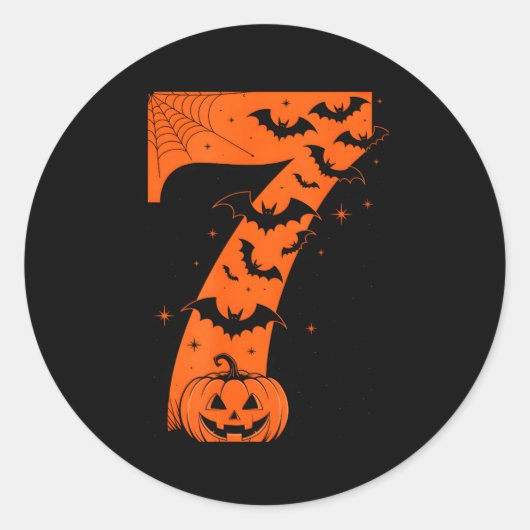 Fun Six Seven 6 7 Meme Design Couples Halloween Ronde Sticker (Voorkant)