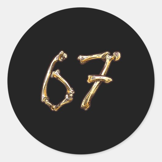 Fun Six Seven 6 7 Meme Design Couples Halloween Ronde Sticker (Voorkant)