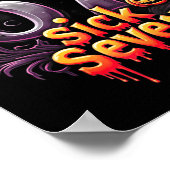 Fun Six Seven 6 7 Meme Design Fun Sick Seven Hallo Poster (Hoek)