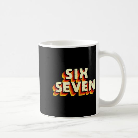 Fun Six Seven 6 7 Meme Design Koffiemok (Rechts)