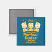 Fun Skeleton Er Icu Nurse Night Shift Crew New Yea Magneet (Voorkant / Achterkant)