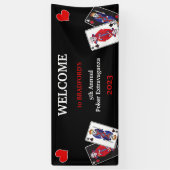 Fun Skeleton Kings en Queens Poker Plays Spandoek (Verticaal)