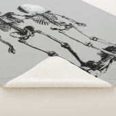 Fun Skeleton Wedding Couple Sherpa Deken (3/4)