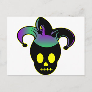 Fun Skull Jester Tattoo Briefkaart