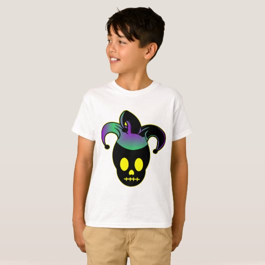 Fun Skull Jester Tattoo T-shirt (Voorkant volledig)