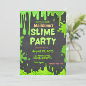 Fun Slime Party Anniversaire Invitation (Debout devant)