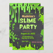 Fun Slime Party Anniversaire Invitation (Devant / Derrière)