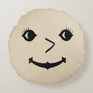 Fun Smiling Lady Face Reversible Rond Kussen