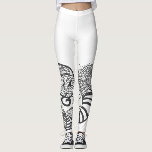 Fun Snake Doodle Patroon Leggings