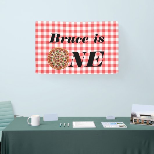 Fun Snede, Eén Pizza 1e Verjaardag Backdrop Spandoek (Beurs)