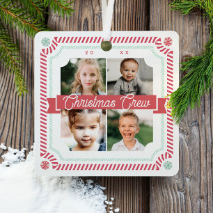 Fun Snoep Kerstman Kandijriet 4 Foto Lijst Metalen Ornament