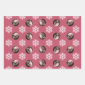 Fun Snowflake Blue Red Grey kerstmis Foto Inpakpapier Vel (Voorkant 3)