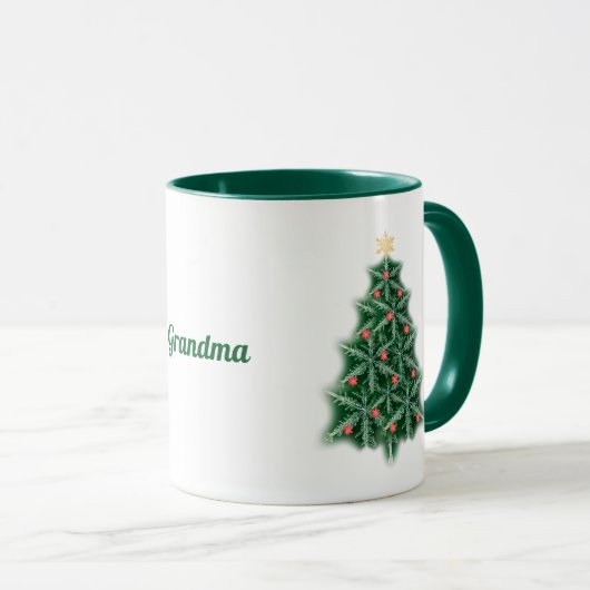 Fun Snowflake Christmas Tree Mug (Devant droit)