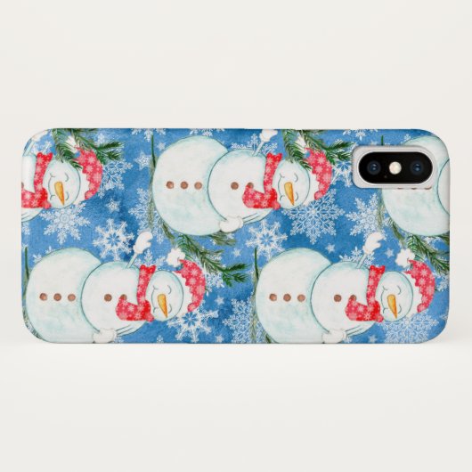 Fun Snowman coque iphone de Noël (Dos (Horizontal))