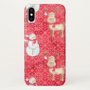 Fun Snowman et Reindeer coque iphone de Noël