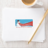 Fun Snowman-kerstadreslabel Etiket (Insitu)