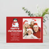 Fun Snowman-kerstfotokaart Kaart (Staand voorkant)