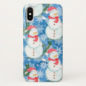Fun Snowman Kerstmis iPhone Case (Achterkant)