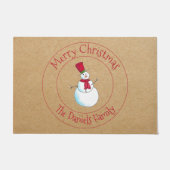 Fun Snowman Monogram Deurmat (Voorkant)