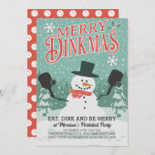 Fun Snowman Pickleball Noël Fête Invitation (Devant / Derrière)