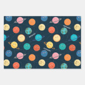 Fun Solar System Planets Pattern for Kids Blue Wra Inpakpapier Vel (Voorkant 2)