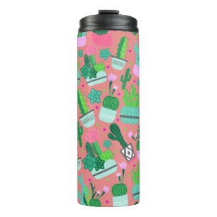 Fun Southwestern Cute Girly Pink Cactus Pattern Thermosbeker