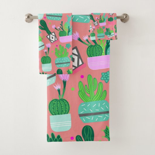 Fun Southwestern mignon fille rose Motif Cactus (En situation)