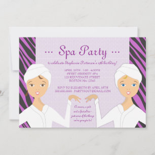 Fun Spa Birthday Spa Party Invitation  Zèbre