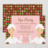 Fun Spa Girl Birthday Spa Party Uitnodiging | Roze (Voorkant / Achterkant)