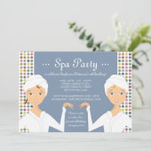 Fun Spa Girl Birthday Spa Party Uitnodiging | Zebr (Staand voorkant)