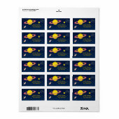 Fun Space Rocket Anniversaire Étiquette de adresse (Feuille entière)