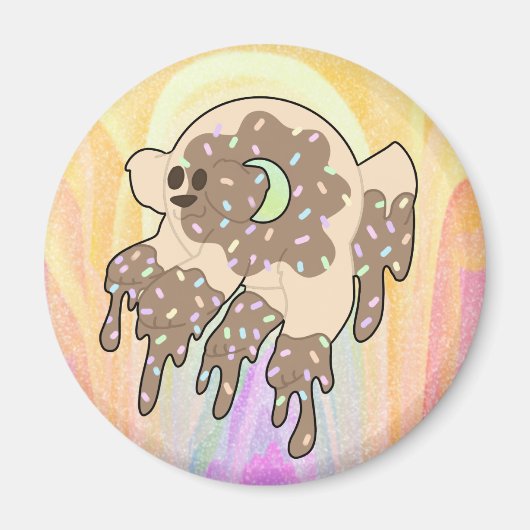 Fun Sparkly Donut Dog Magnet Magneet (Voorkant)