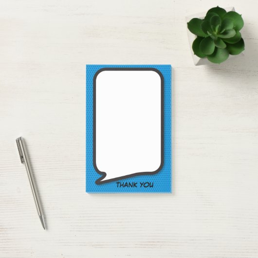 Fun Speech Bubble Gepersonaliseerd Dank u Blauw Post-it® Notes (Kantoor)