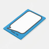 Fun Speech Bubble Gepersonaliseerd Dank u Blauw Post-it® Notes (Schuin)