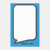 Fun Speech Bubble Gepersonaliseerd Dank u Blauw Post-it® Notes (Voorkant)