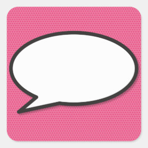 Fun Speech Bubble Pink Modern Comic Book Vierkante Sticker