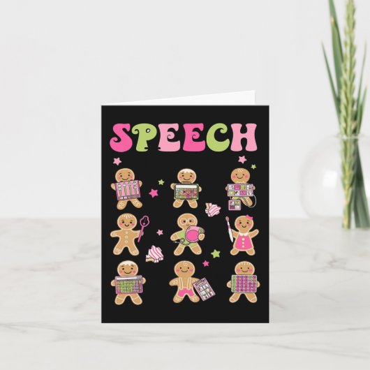 Fun Speech Therapy Gingerbread Cookies SLP Kerstmi Kaart (Voorkant)