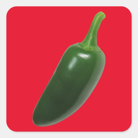 Fun & Spicy Jalapeno Pepper Vierkante Sticker (Voorkant)