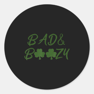 Fun St Patrick Day Drink T-shirt Gift Fun Bad en B Ronde Sticker