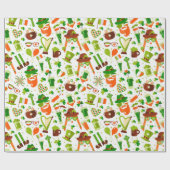 Fun St. Patrick's Day Pattern Cadeaupapier (Vlak)