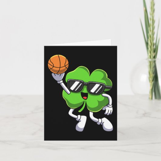 Fun St Patricks Day Shamrock Spelen Basketbal Bo Kaart (Voorkant)