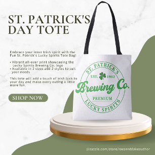 Fun St. Patrick's Lucky Spirits Boodschappentas Draagtas