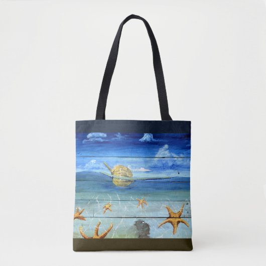 Fun Starfish Sky 2 Tone Pattern Canvas tas (Voorkant)
