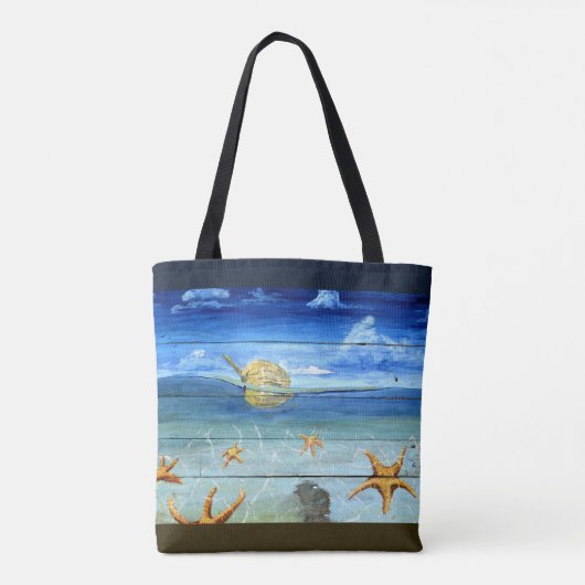 Fun Starfish Sky 2 Tone Pattern Canvas tas (Achterkant)