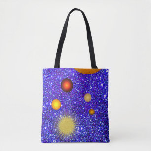 Fun Stars Planets Sparkly Glittery Geeky Science Draagtas