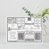 Fun Stock De Keuken Douche Uitnodigingen (Staand voorkant)